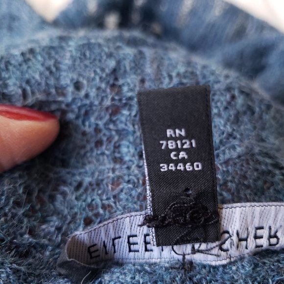 Eileen Fisher Baby Alpaca Open Front Knit Lightweight Cardigan - Picture 6 of 8